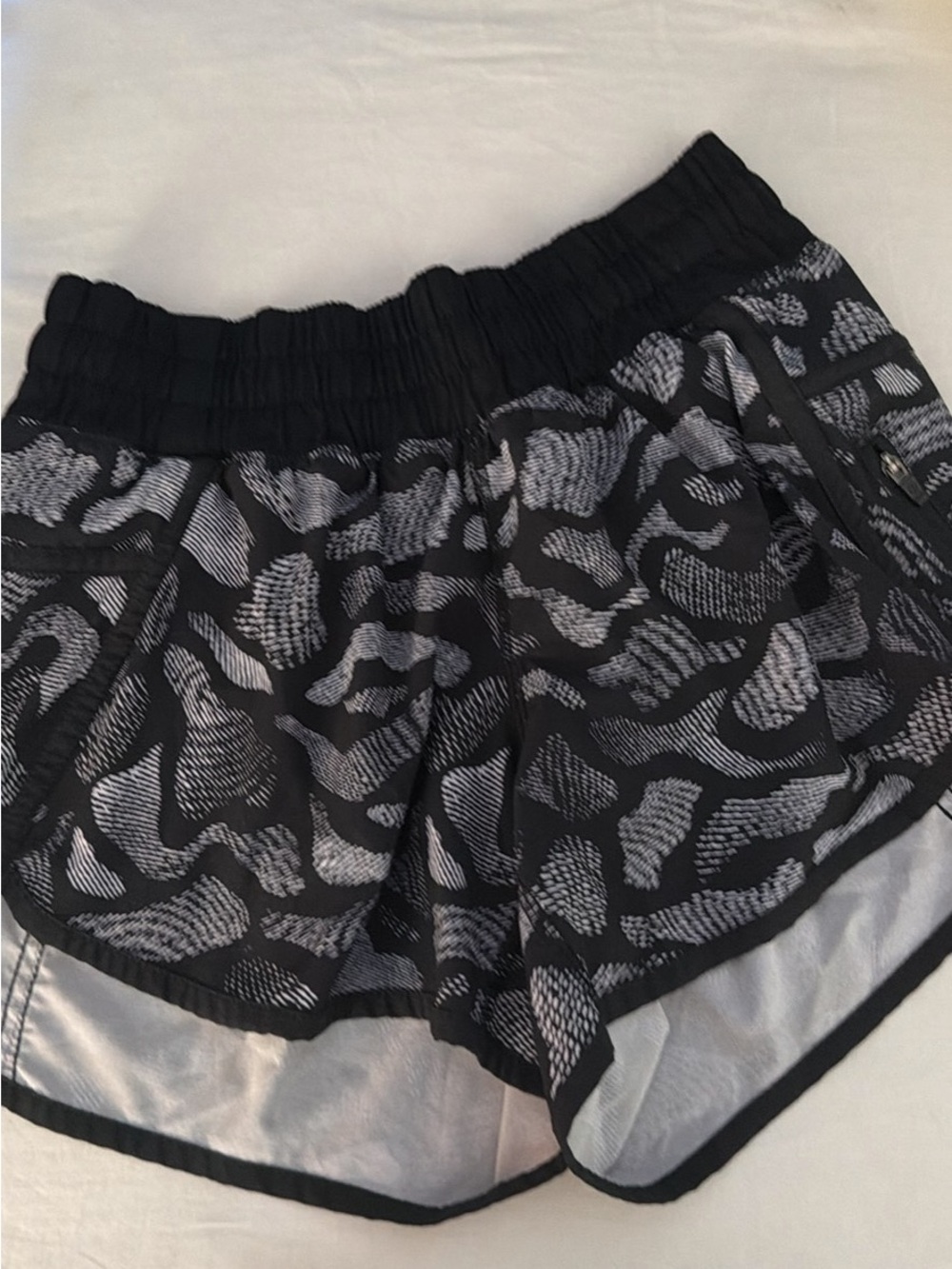 lululemon athletica Black & White Printed Athletic Shorts
